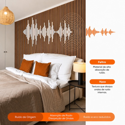 PAINEL RIPADO ACÚSTIMCO MADEIRA NATURAL - 270x110cm